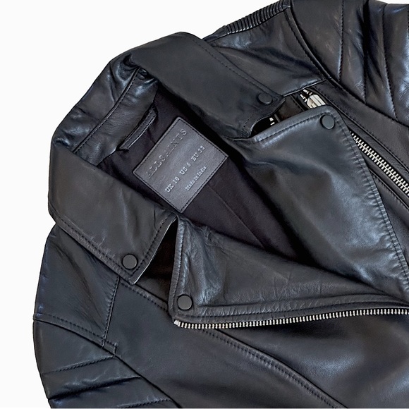 All Saints Black Leather Motorcycle US 6 Medium - Picture 4 of 6